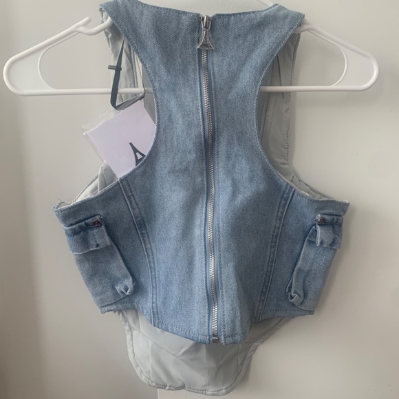 MANIERE DE VOIR DENIM CARGO CORSET AND MINI SKIRT - Picture 3 of 6